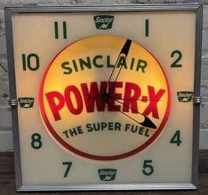 Sinclair Power-X The Super Fuel Original Working Gas Station Clock
