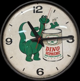 Dino Supreme Multi Grade Motor Oil Original Gas Station Clock