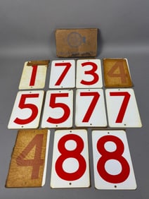 Box 11 NOS Metal Sinclair Service Station Gas Pricer Numbers w/ Box