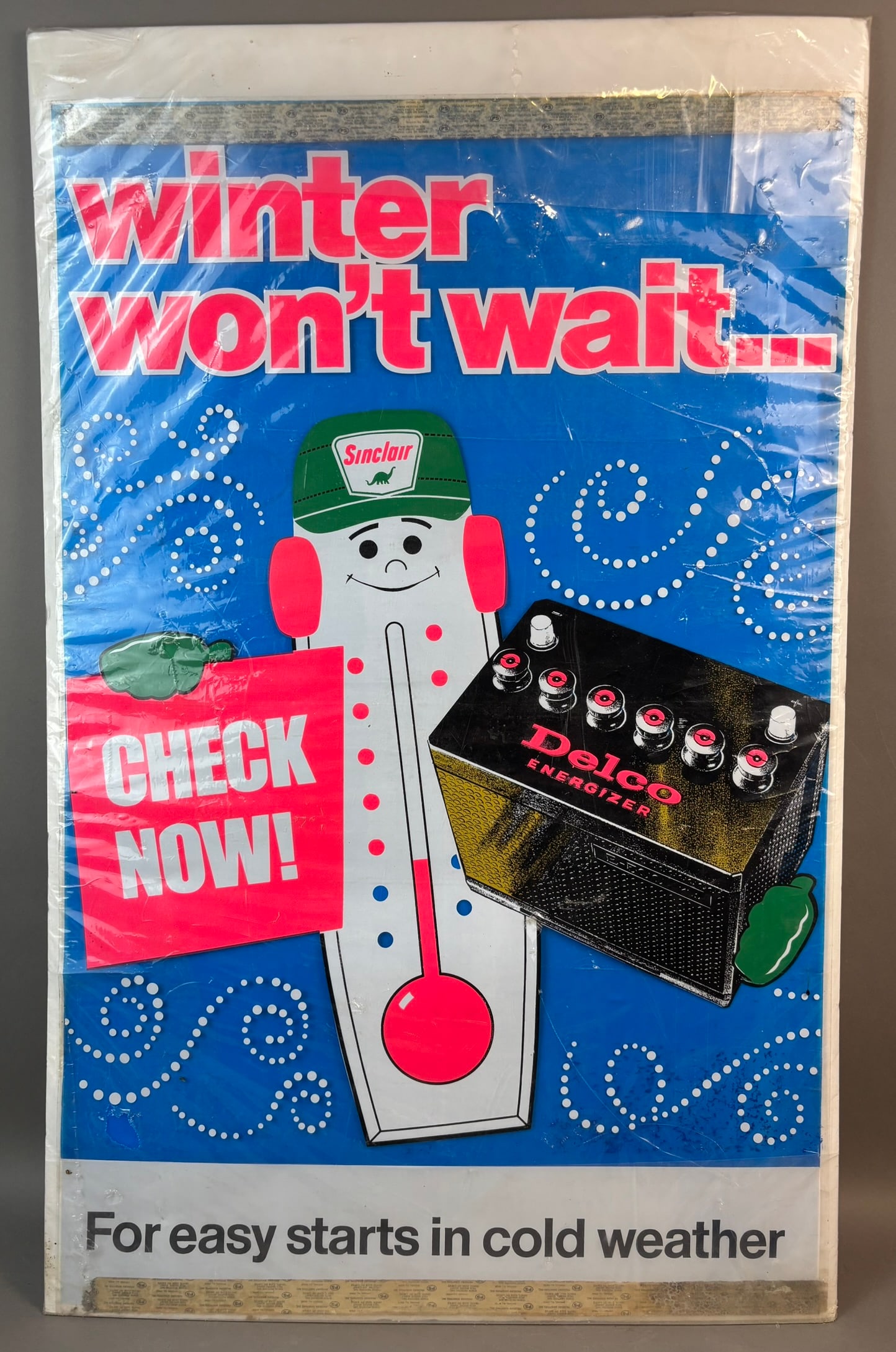 Sinclair Oil & Delco Energizer Battery Dual Advertising Paper Sign (1 of 6)