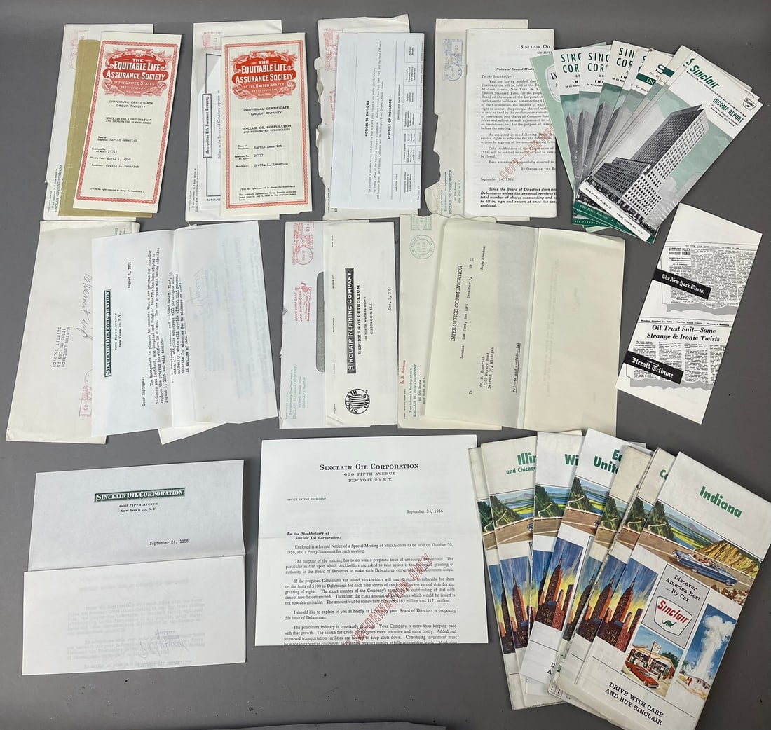 Lot 27 Original Sinclair Service Station Ephemera, Maps & More: Great original assorted lot of dino related items.