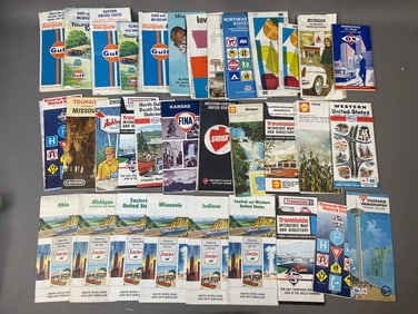 Lot 32 Mixed Gas Station United States Maps Sioux Fina Sinclair Gulf Texaco & More