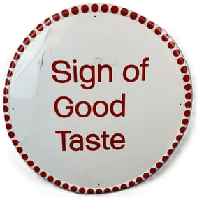 1957 Sign Of Good Taste 26.5" Self Framed Metal Coca Cola Sign