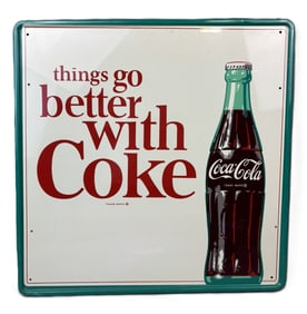 Things Go Better With Coke Self Framed 1960s Sign