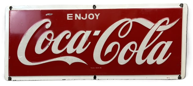 Drink Coca Cola Self Framed Embossed SST Metal Advertising Sign