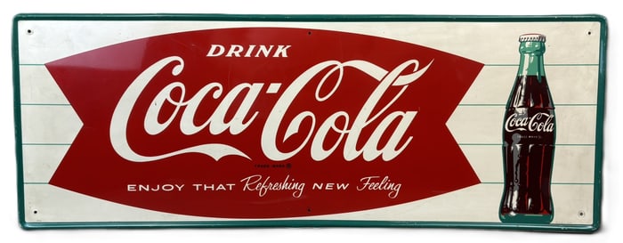 Drink Coca Cola Refreshing New Feeling Self Framed SST Fishtail Sign