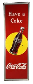 Have A Coke Coca Cola Self Framed SST 1948 Soda Sign