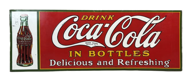 1931 Drink Coca Cola In Bottles SST Tin Embossed Sign