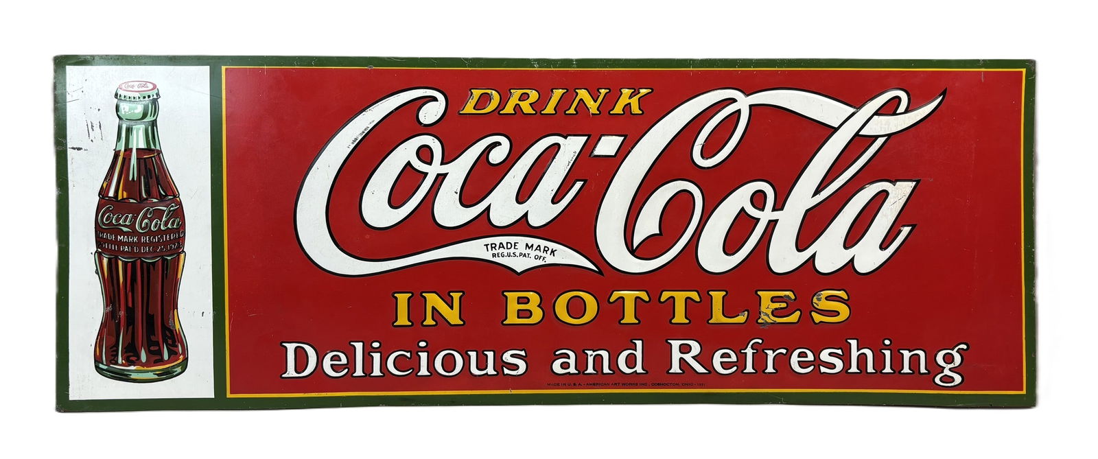 1931 Drink Coca Cola In Bottles SST Tin Embossed Sign (1 of 15)