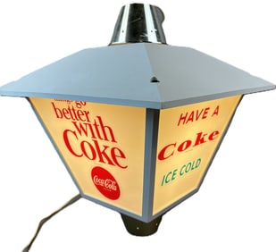 Drink Coca Cola Refreshing New Feeling Hanging Lighted Advertising Sign