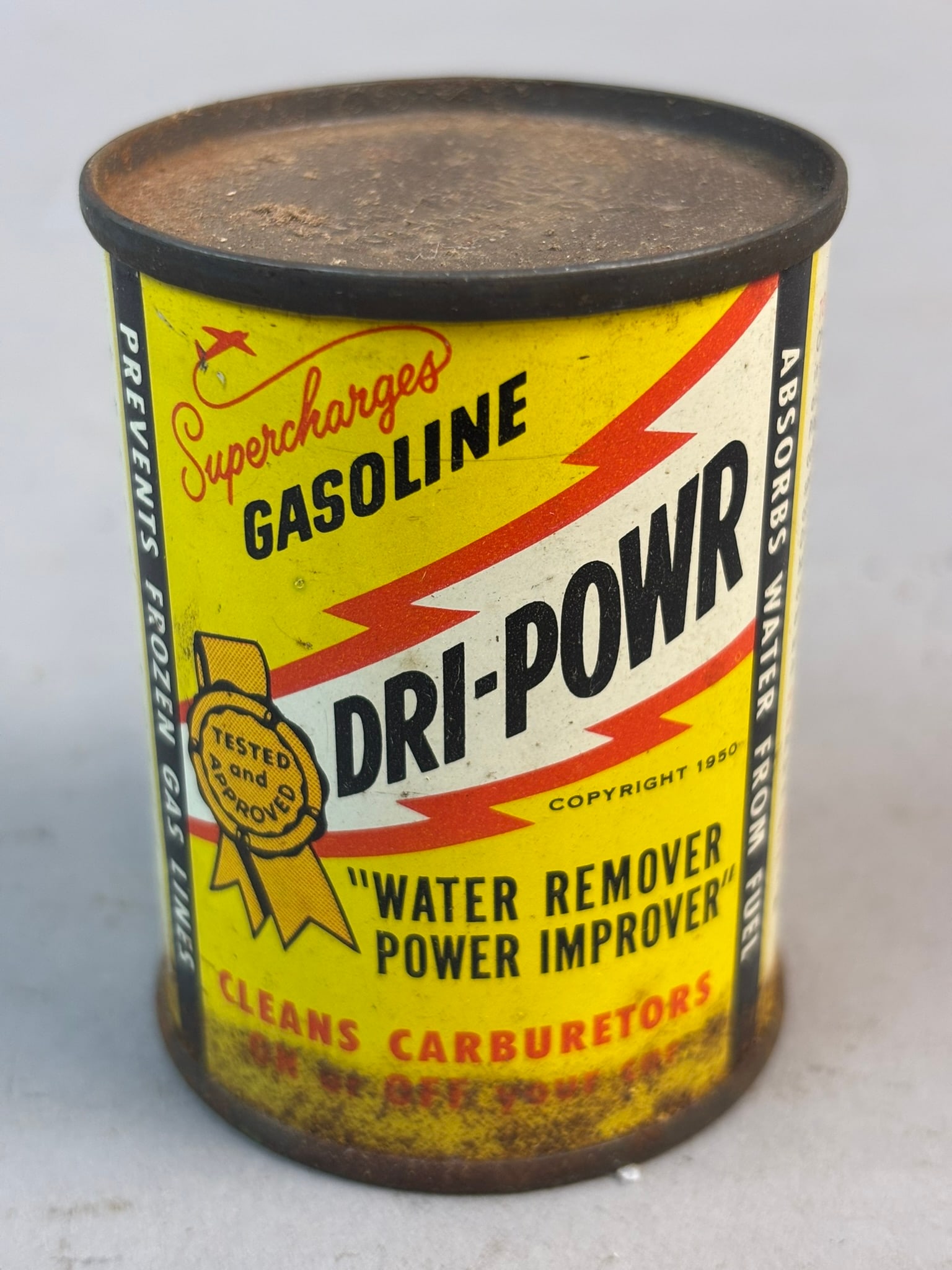 Supercharges Gasoline Dri-Powr 4oz Metal Full Can: See all photos for a better idea on condition. All items are sold as-is, where-is! This is a simulcast auction event, with in house bidding offered, along with multiple online bidding platforms. If yo