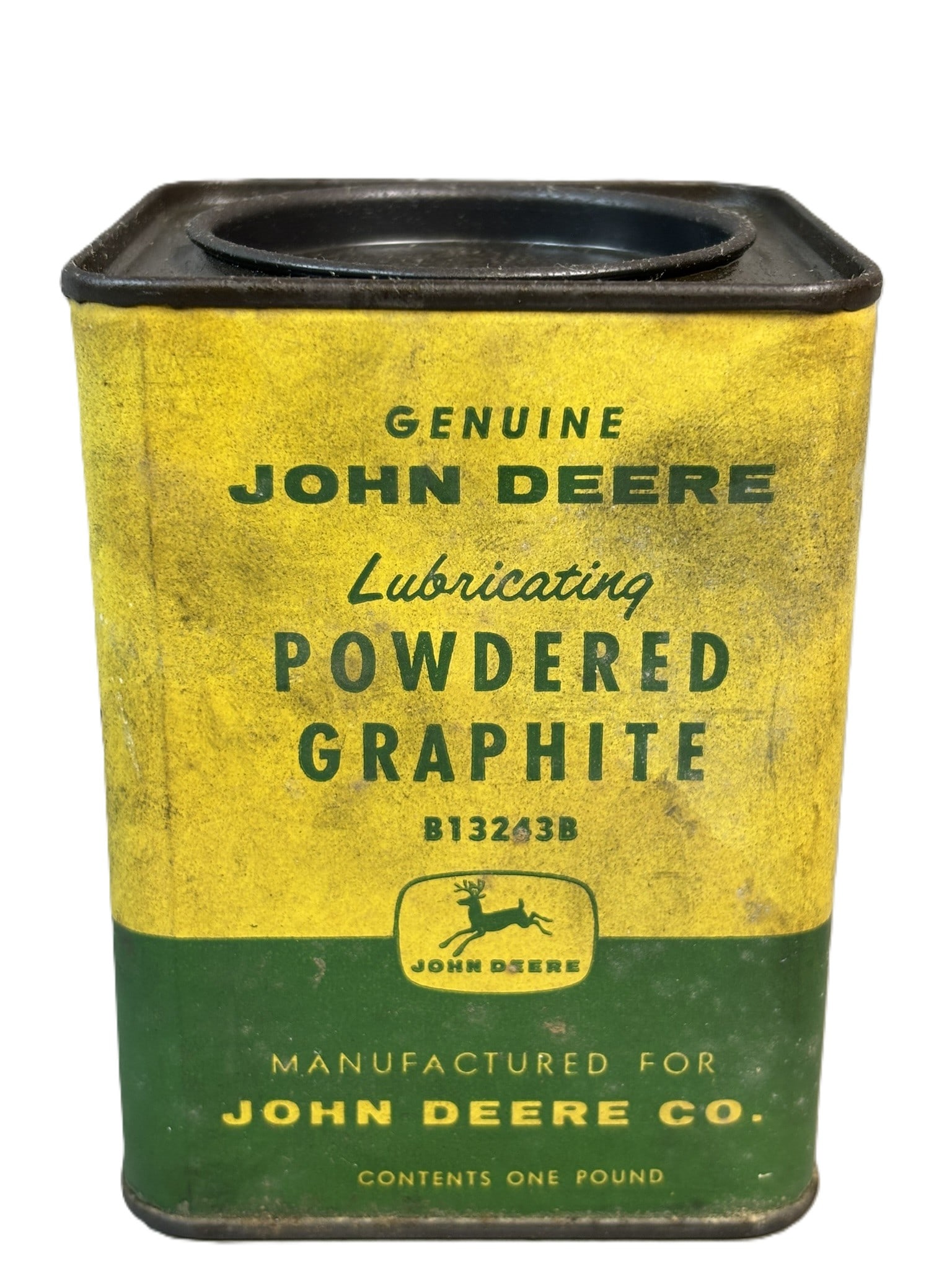 John Deere Lubricating Powered Graphite 1LB Can: See all photos for a better idea on condition. All items are sold as-is, where-is! This is a simulcast auction event, with in house bidding offered, along with multiple online bidding platforms. If yo