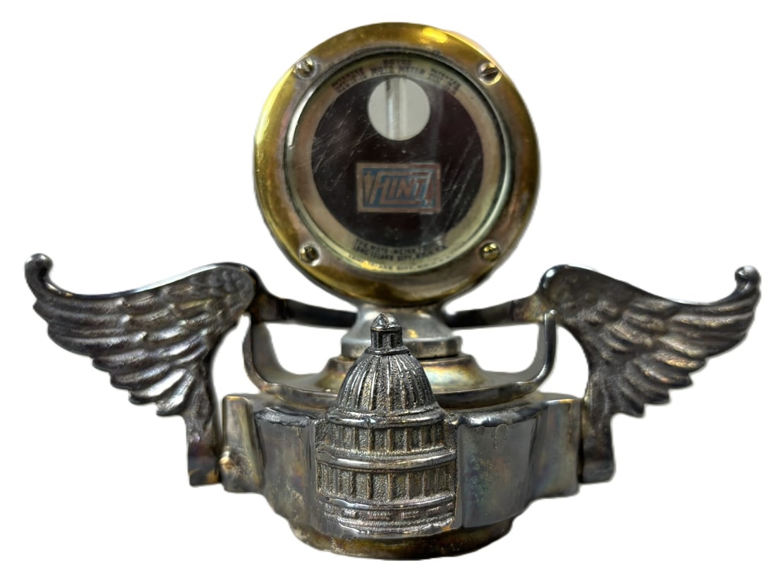 Rare Capital Cap 20s-30s Radiator Hood Ornament Flint Motometer (1 of 17)