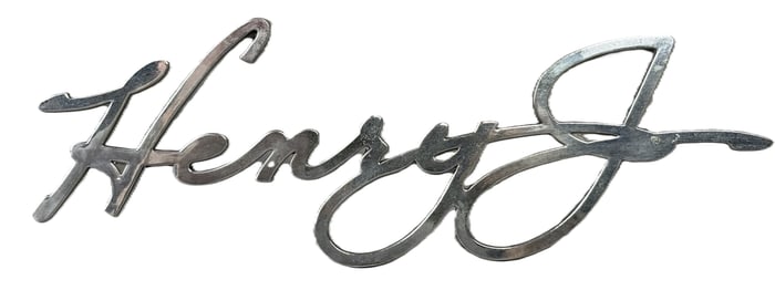 1950-1954 Henry J Kaiser Badge Large 11" Script Emblem Rare