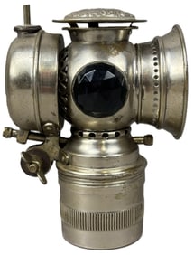 Antique The Badger Brass Kenosha Wis Solar Bicycle Lamp