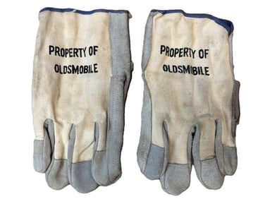 Pair Original Property Oldsmobile 60s Leather Factory Gloves