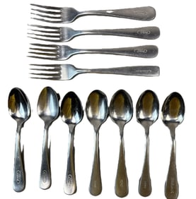 Lot 11 Vintage 50s Ford Motor Cafeteria Forks & Spoons