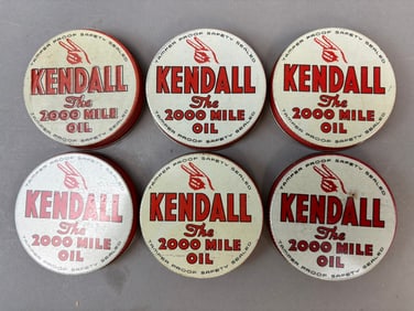 Lot 6 Original WW2 Era Metal Quart Lids Caps 2000 Mile Oil