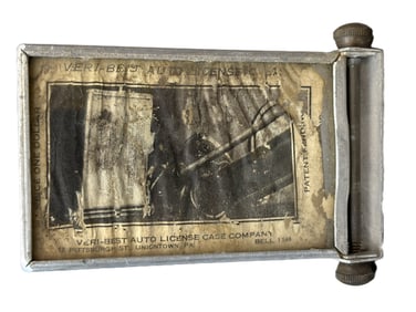 Antique Veri-Best Auto License Case Company Ca. 1920s-30s Dash Mount