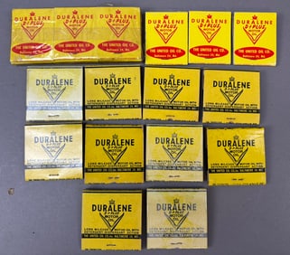NOS Lot 16 Duralene D+ Plus Motor Oil 1950s Matchbooks