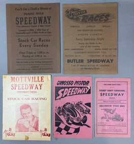 Lot 5 Original 40s-50s Stock Car Racing Programs Mottville Owosso