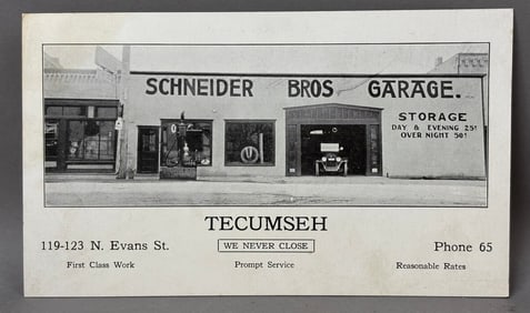 Tecumseh Michigan Schneider Bros Garage Goodyear Ink Blotter