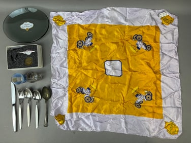 Lot 10 Oldsmobile Forks Spoons Handkerchief Plate