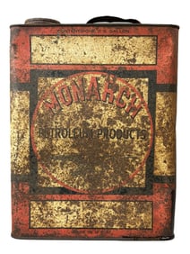 Monarch Petroleum Products Slim 1 Gallon Motor Oil Can Ca. 1920s