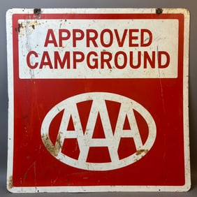 AAA Approved Campground Oriignal DST 1970 Advertising Sign