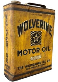 Michigamme Oil Co Wolverine Slim 1 Gallon Can Ann Arbor MI Rare
