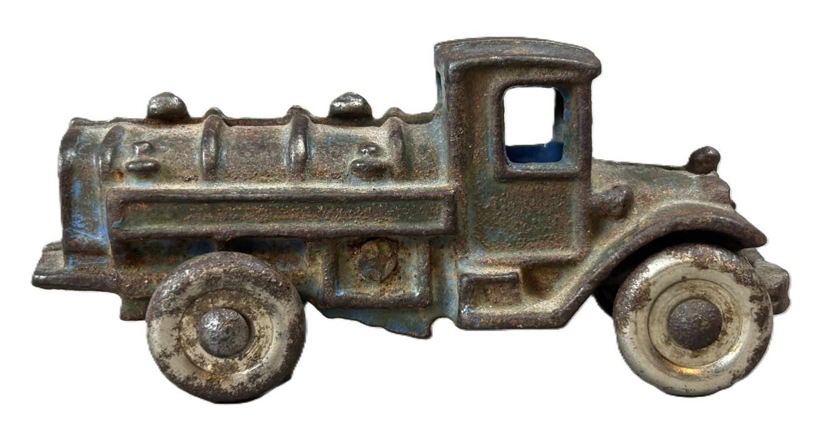 Original Blue Painted 4" AC Williams Tanker Gasoline Truck: See all photos for a better idea on condition. All items are sold as-is, where-is! This is a simulcast auction event, with in house bidding offered, along with multiple online bidding platforms. If yo