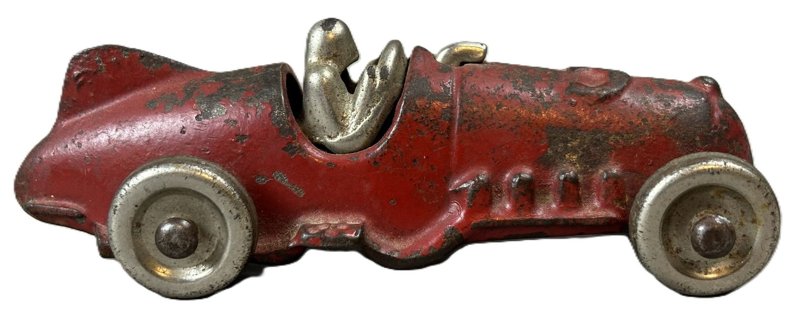Hubley Original Red Painted 5" Cast Iron Race Car Driver: See all photos for a better idea on condition. All items are sold as-is, where-is! This is a simulcast auction event, with in house bidding offered, along with multiple online bidding platforms. If yo