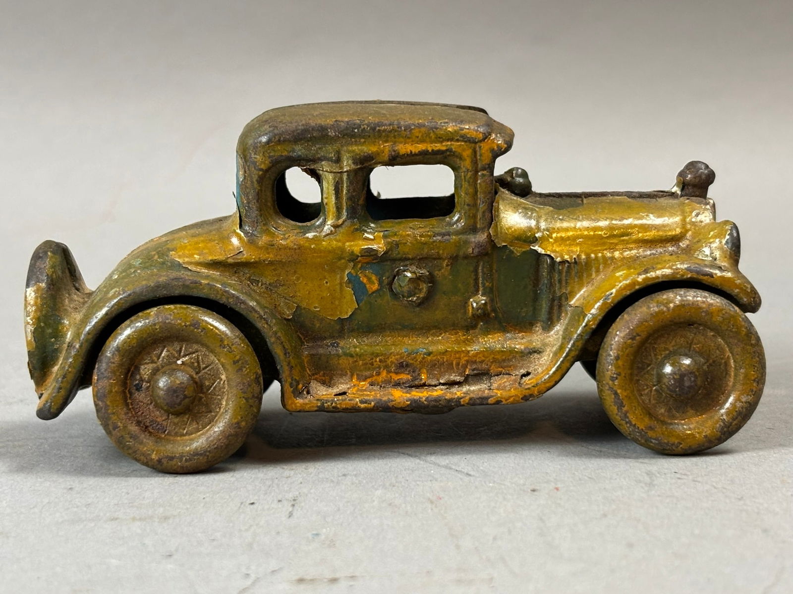 Original 1920s 4" Cast Iron 6 Window 2 Door Coupe Toy Car (1 of 9)
