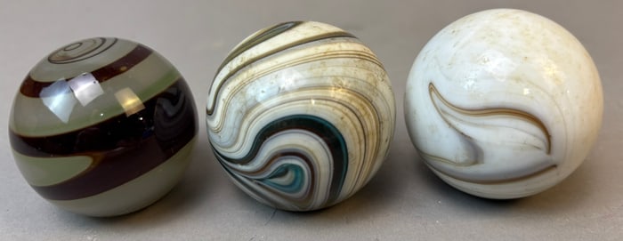 3 Original Brown Green Swirl Glass Art Deco Shift Knobs