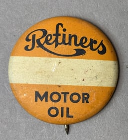 Antique 1930s Refingers Motor Oil Original Pinback 1.5" Button