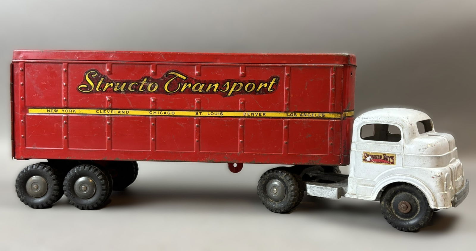 Structo Auto Transport Original Pressed Steel Semi Hauler Truck (1 of 13)