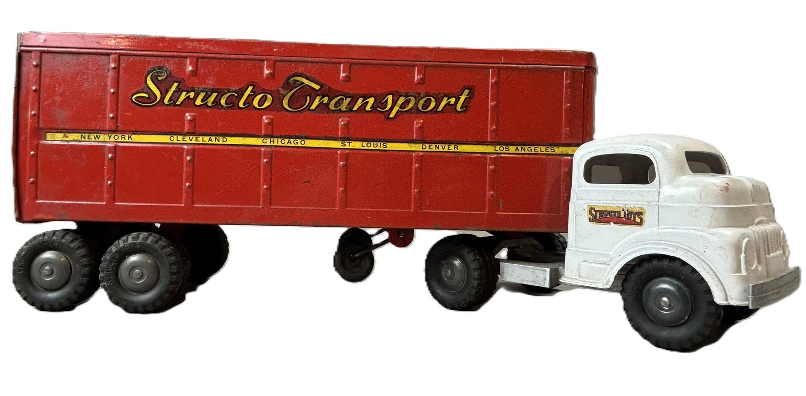 Structo Auto Transport Original Pressed Steel Semi Hauler Truck (1 of 15)
