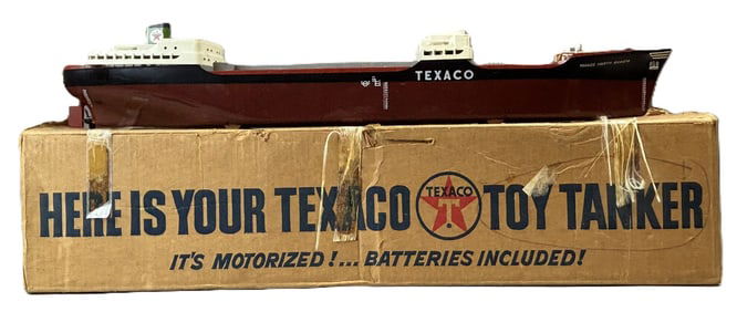 1960s Texaco Dealer Tanker Oil Ship w/ Original Box