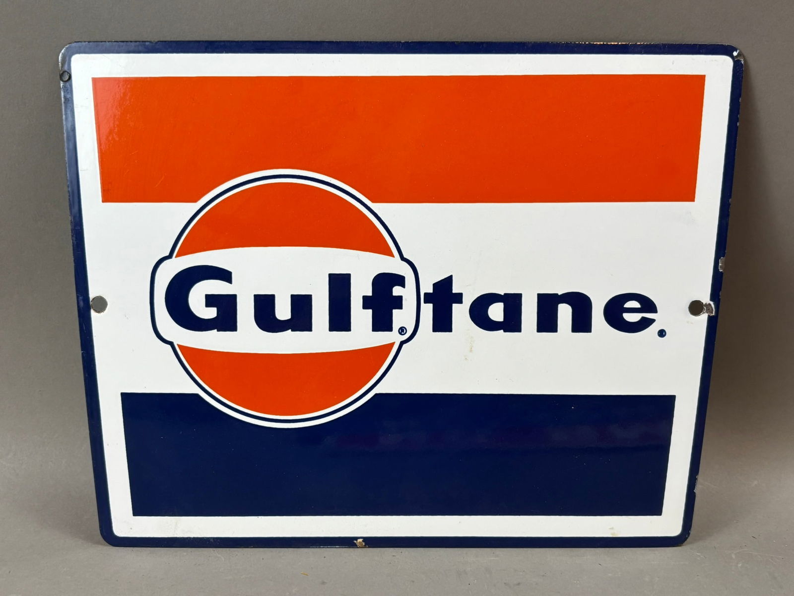 Gulftane Original Gulf Oil SSP Gas Pump Plate Sign (1 of 5)