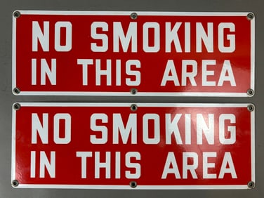 Pair No Smoking In This Area Gas Station Service Signs
