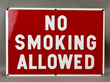 No Smoking Allowed SSP Porcelain Gas Service Station Sign