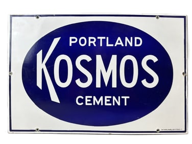 Portland Kosmos Cement SSP Original Porcelain Sign - MINT