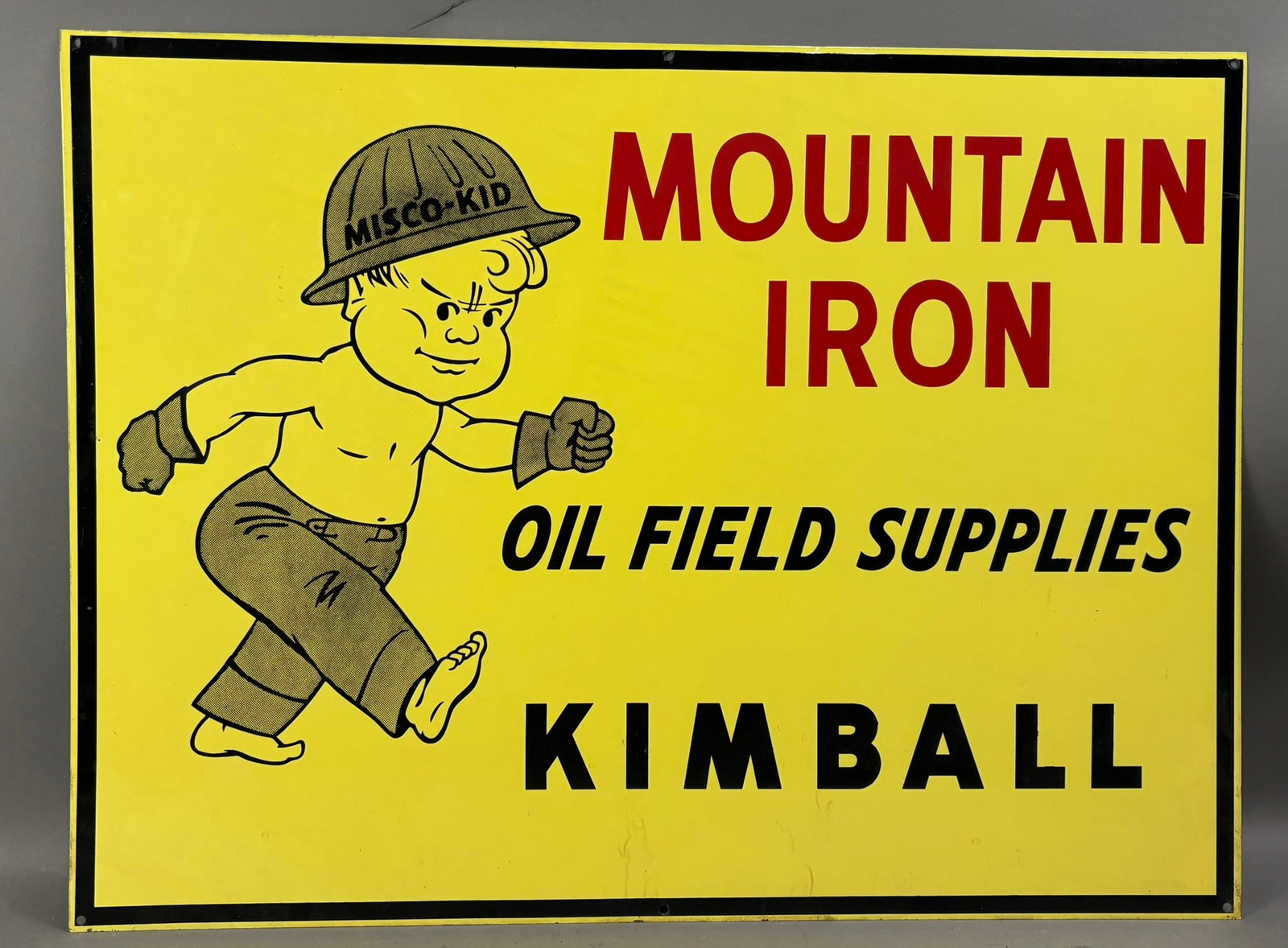 Mountain Iron Oil Field Supplies Kimball Kansas 1950s NOS Sign: 24"x18" - See all photos for a better idea on condition. All items are sold as-is, where-is! This is a simulcast auction event, with in house bidding offered, along with multiple online bidding platfo