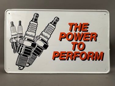 Autolite Power to Perform SST Original 70s Metal Spark Plug Sign