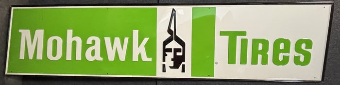 Mohawk Tires Original Embossed 6' 1960s Advertising Sign