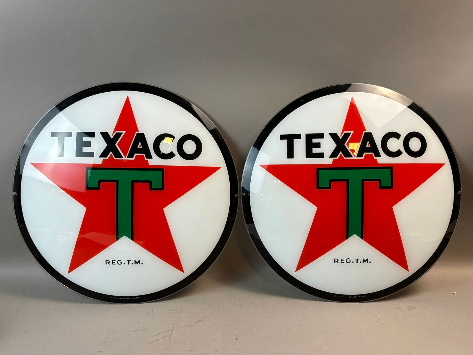 Texaco Original Pair 14" Gas Pump Globe Lenses (1 of 7)