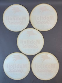 5 Mobiloil Special 9" SAE10W-20W-30 HD Gas Pump Decals NOS