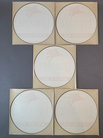 5 Mobil Lubrite Motor Oil 9" Gas Pump Decals NOS