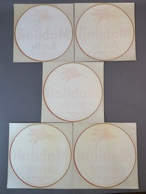 5 Mobiloil Artic 9" SAE20-20W HD Gas Pump Decals NOS