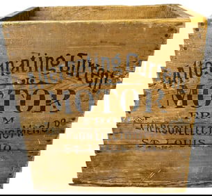 Alternating Current Motor by Emerson Electric Original Wooden Shipping Crate Box